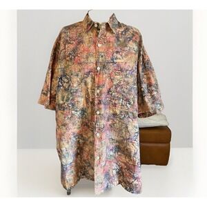 Vintage Rum Reggae Mens Shirt XL Button Front Pocket Multicolor Cotton Retro Y2K